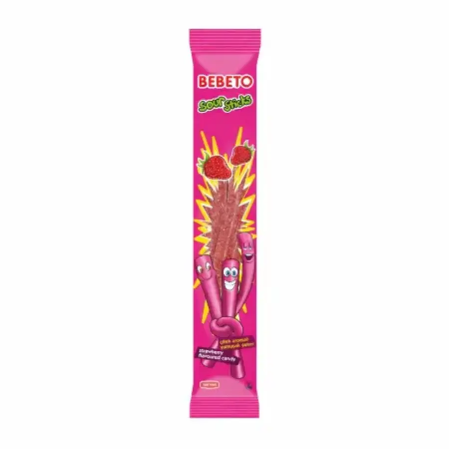 Bebeto Strawberry Sour Sticks 30G